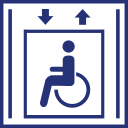 A wheelchair-accessible elevator is available.