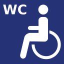 A WC fully accessible to wheelchairs is available.