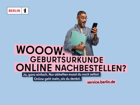 Kampagnen-Claim Geburtsurkunde online bestellen