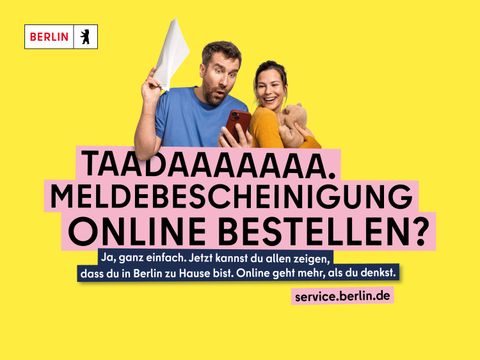 Kampagnen-Claim Meldebescheinigung online beantragen