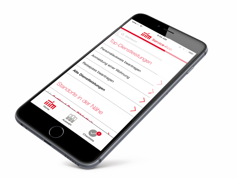 ServiceApp auf dem iPhone