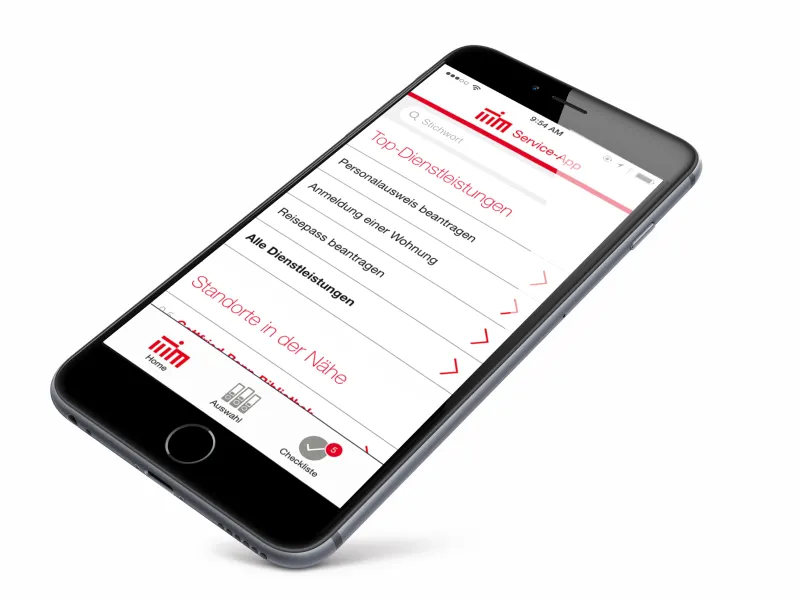 ServiceApp auf dem iPhone